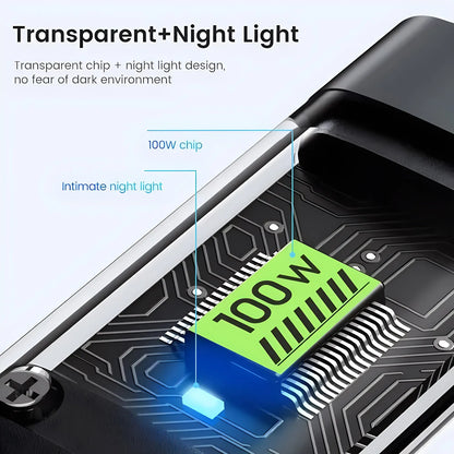 Transparent Luminous 3-in-1 Universal Fast Charging Cable for iPhone 15/14/13 with Type-C and Micro USB Compatibility